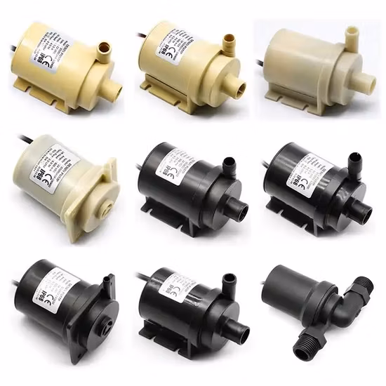 Pompa di circolazione dell'acqua in linea a percorso rettilineo piccola 6 V 12 V 24 V CC 6 m 14 L/Min